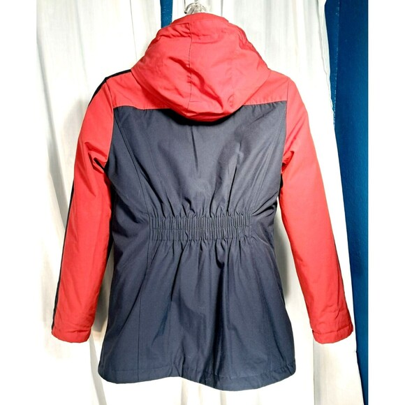 Tommy Hilfiger Women's 3 in 1 Systems Hooded Jacket Size Small Red Navy Blue - Picture 3 of 16